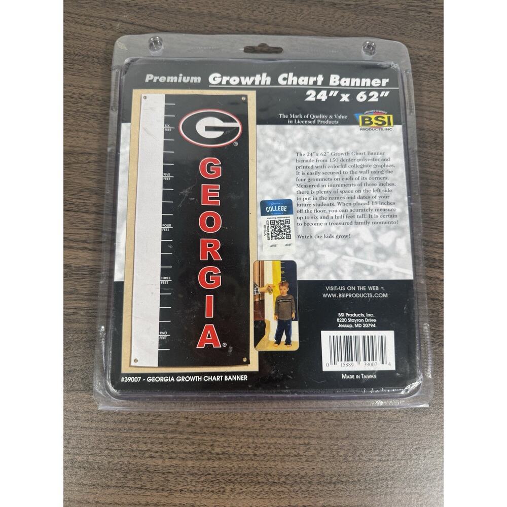 NCAA University of Georgia Bulldogs‎ GROWTH CHART BANNER w/GROMMETS college